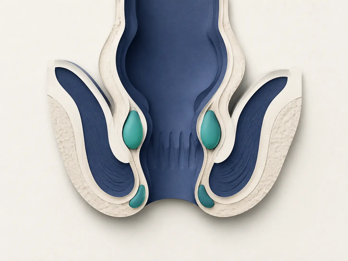 Ilustração médica sobre Hemorroidas